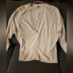Old Navy Cream V-Neck Cardigan sweater XXL